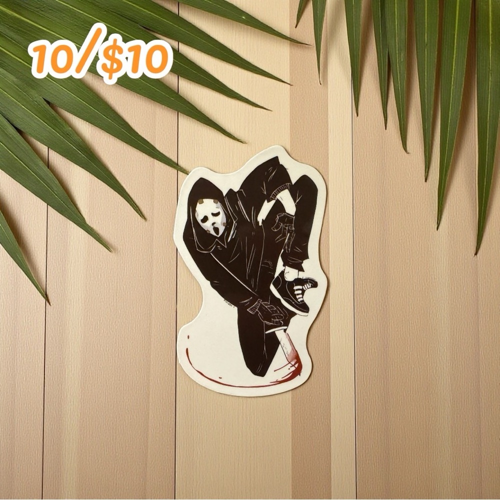 Ghostface Horror Sticker – 2 1/4” Glossy – Scream Slasher Skater Style